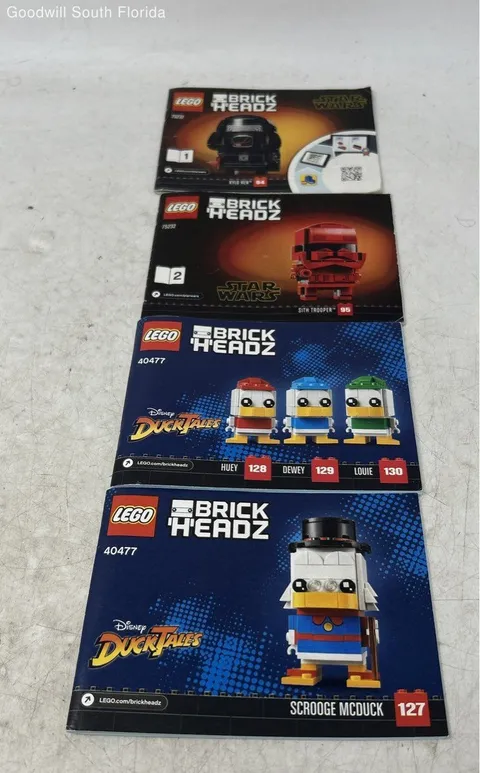 Lot Of 4 Pcs Lego Brick Headz Multicolor Instruction Manual Books