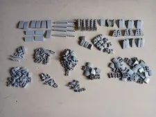 LEGO BULK LOT OF 206 LIGHT BLUISH GRAY CURVED SLOPE WEDGE INVERTED BRICKS PIECES