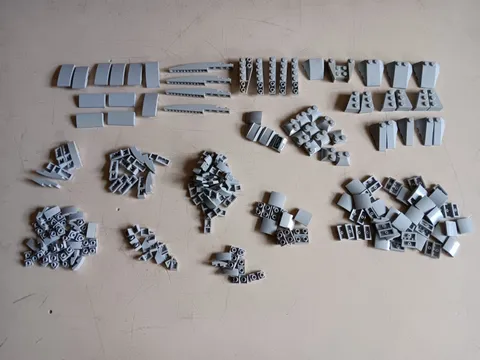 LEGO BULK LOT OF 206 LIGHT BLUISH GRAY CURVED SLOPE WEDGE INVERTED BRICKS PIECES