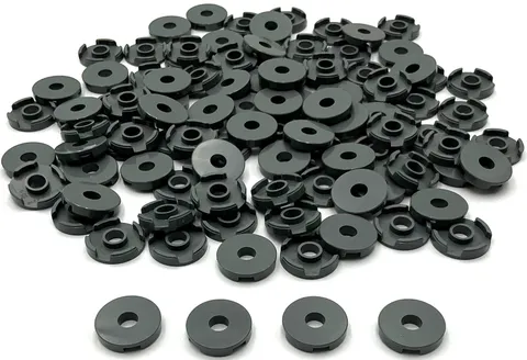 Lego 100 New Dark Bluish Gray Tiles Flat Smooth Round 2 x 2 with Hole Parts