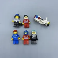 BUNDLE LEGO 6x MINIFIGURES Octan Racing & Police Motorcycle & Helmets