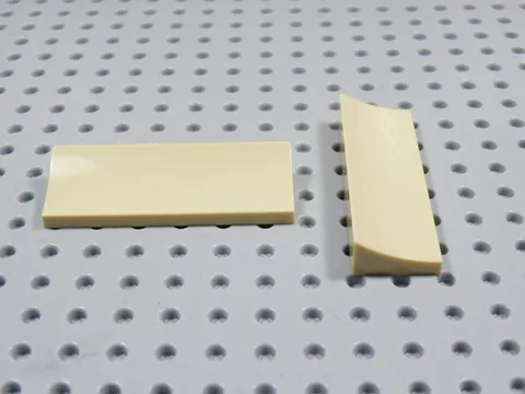LEGO Lot of 2 Tan 2x6 Curved Inverted Slope Part 6806 BD