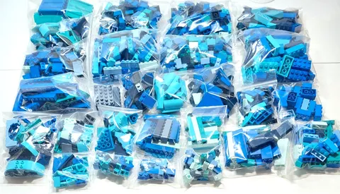 Lego Blue Bricks Slope Arch Panels Curved 1000pc Bulk Lot City Police Sea Ocean