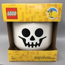 Lego Storage Head Large Skeleton Stackable Container White 4032 Halloween NEW