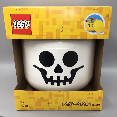 Lego Storage Head Large Skeleton Stackable Container White 4032 Halloween NEW