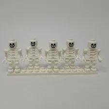 Lot of 5 Lego Skeleton Minifigures White Castle Pirate Army Halloween gen047