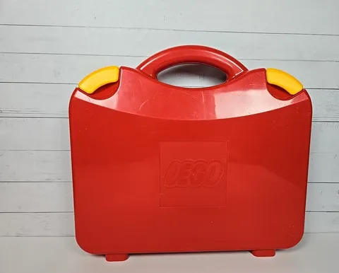 2012 LEGO Brand 2 Tone Red Travel Carrying Case Box Storage Container Dividers
