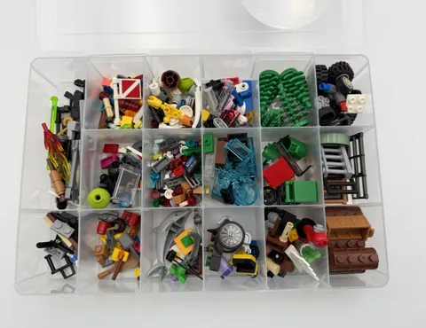 1 LB Lego Lot Small Pieces In Plastic Storage Craft Organizer
