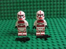 Lot 2 LEGO Star Wars Phase 2 Clone Shock Trooper Minifigs red 75354 Coruscant R7