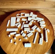 Lot of 50 White Lego Pieces Assorted C