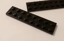 Lego x4 Black 2x8 Plates, 3034 (028-301)