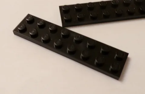 Lego x4 Black 2x8 Plates, 3034 (028-301)