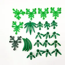 LEGO Green Plant Foliage Leaves Branch Pieces Lot Palm Tree Stem Parts Mixed