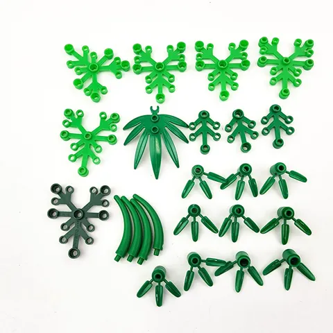 LEGO Green Plant Foliage Leaves Branch Pieces Lot Palm Tree Stem Parts Mixed