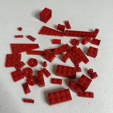 Vintage 1980's Lego Brick Lot Red Building Block Pieces As Pictured