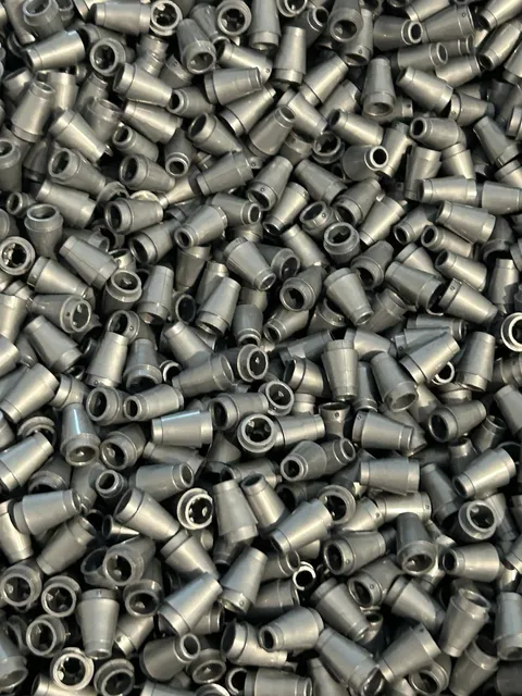 LEGO Flat Silver 1x1 Cone (4589b) - 100 New Pieces - Building Bricks