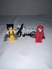 Lego Magneto And Wolverine With Motorcycle Lego Minifigures Marvel X Men 6866