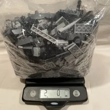 Legos 2lbs Assorted & Random Black & Gray Pieces & Parts