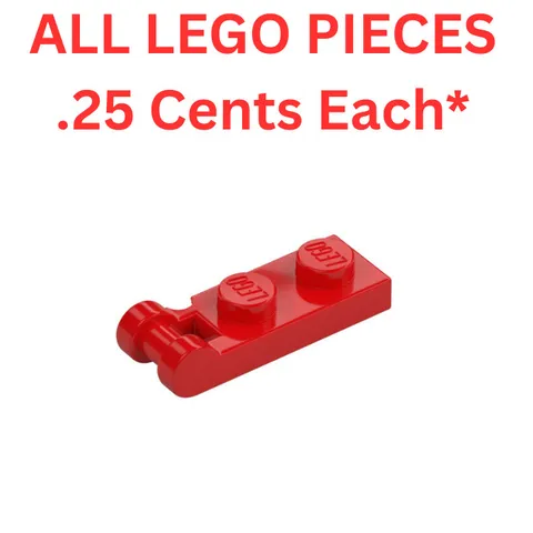 LEGO Plate 1x2 with End Bar Handle Red 60478 - Genuine LEGO Parts Pieces Bulk