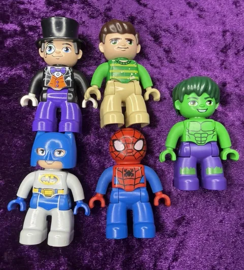 LEGO Duplo Lot Marvel DC Superhero Villains Figures Hulk Batman Spiderman