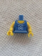 Lego Cheerleader MINIFIG TORSO, Series 1 Blue Top, College High School Letter M