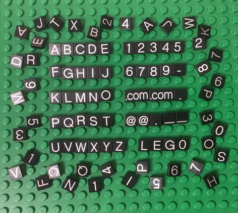 LEGO Lot Of 89 Printed Tiles From Set 850425: Letters, Numbers, Symbols ~ READ…