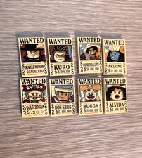 LEGO One Piece Wanted Poster Tiles (FULL SET of 8) Luffy Roger Mihawk Buggy Kuro