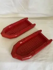 Lot of 2 LEGO 62812 Bright Green Boat Rubber Raft Dinghy 22x10x3 #46 READ