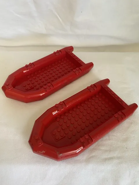 Lot of 2 LEGO 62812 Bright Green Boat Rubber Raft Dinghy 22x10x3 #46 READ