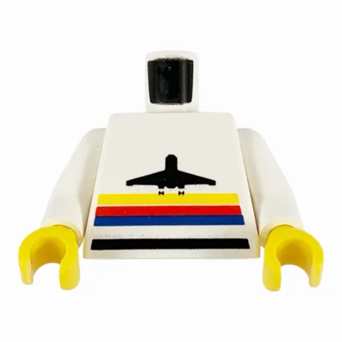 LEGO Minifigure Vintage Jet Logo Torso Retro Airplane Stripe Shirt