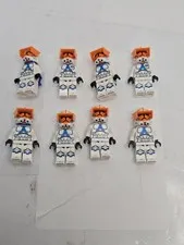 LEGO Minifigure Lot 8 White/Blue Armor Clone Trooper Minifigs Orange Helmets L2