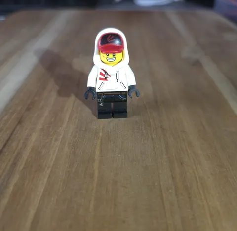 New LEGO Jack Davids - White Hoodie with Cap and Hood Minifigure - (hs004)