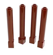 Lego Pillar 1x1x6 - Tree Trunk - 43888 Support Column - Reddish Brown - 4 Pieces