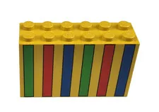 LEGO Yellow Brick 2 x 6 x 3 with Green Red and Blue Stripes Pattern (6213)