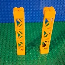 LEGO  Support 2x2x10 Girder Triangular Vertical Yellow Bulk Lot 2 pcs