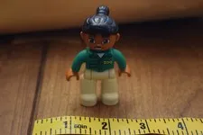 LEGO DUPLO Darker Complected Black Hair Ponytail Girl Zoo Keeper Rare