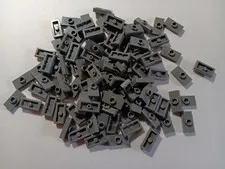 LEGO BULK LOT OF 100 DARK BLUISH GRAY 1X2  MODIFIED PLATE WITH JUMPER STUD #3794