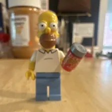 LEGO Homer Simpson Minifigure Plastic Figure with Can Accessory