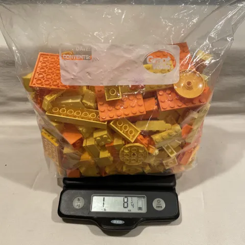 Legos 1.5lbs Assorted & Random Orange & Yellow Pieces & Parts
