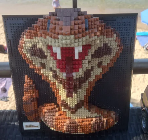 Lego Style Nano Block Building 3D Cobra Puzzle Wall Frame Animal Snake
