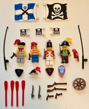 LEGO Pirates, Soldier Mini Figures, Weapons, Hats & Pirate Flags Mixed Lot 