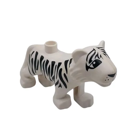 LEGO Duplo White Tiger 515J2 Adult Zoo Safari Animal Big Zoo 6157 Cleaned