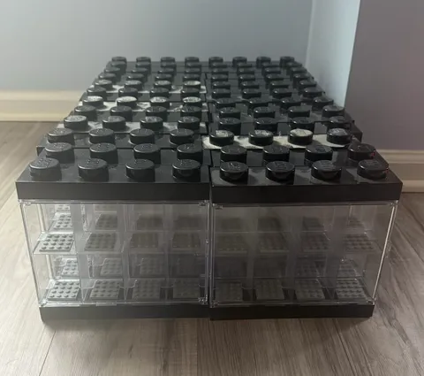 Mini figures LEGO Display Cases Black Stackable Lot Of 22
