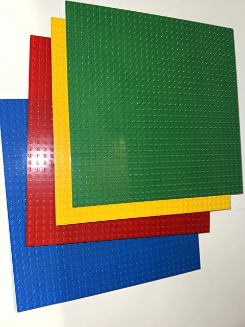 LEGO Baseplate Lot of 4 Baseplates Blue Green Red Yellow Plastic