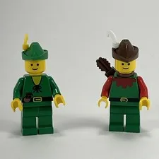 LEGO Robinhood Forestmen Minifigures 2 Vintage Figures 6054 Forestman’s Hideout