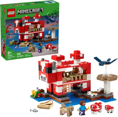 LEGO 21270 Minecraft The Mooshroom House Building Set