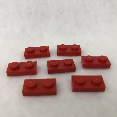 LEGO 3023 Red Plate 1 x 2 (x7)