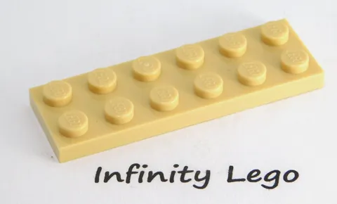 20 LEGO Tan / Beige Plate 2 x 6 (3795) - (20 Pieces)
