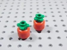LEGO Lot of 2 Red Tomato Food Produce Minifig BL
