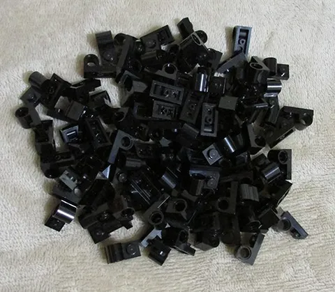 LEGO Plate, Modified 1 x 2 with Pin Hole Black no. 11458 (Qty 50) *NEW*